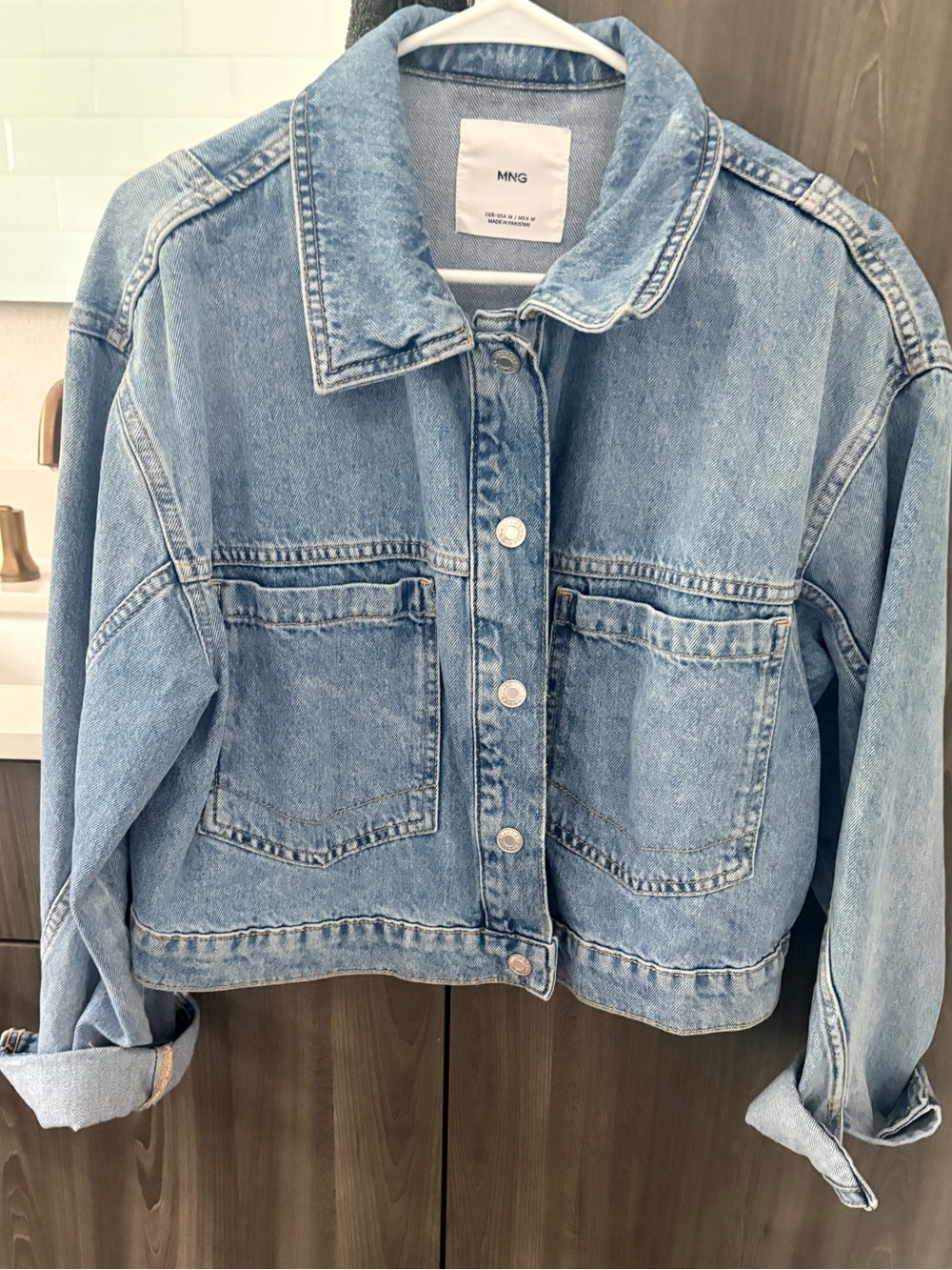 Mango Light Blue Denim Jacket - Boxy Trucker Style